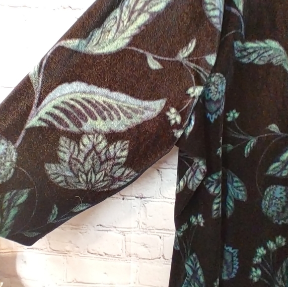 Catherines Black Jewel Velvet Art to Wear 3/4 Sleeve Top 4X - Picture 6 of 12